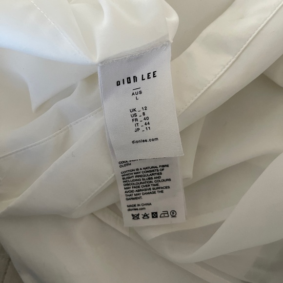 Dion Lee White Buttondown Blouse with Sheer Size US 8 - Picture 9 of 11